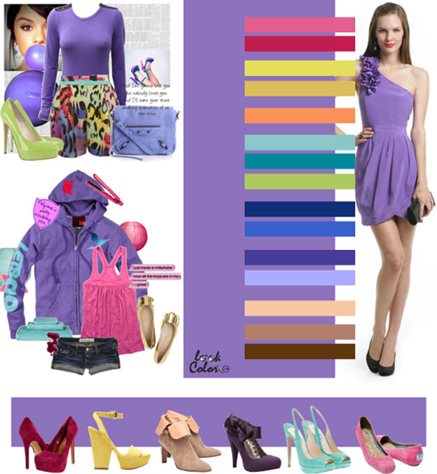 Фиолетовый цвет с чем сочетать в одежде